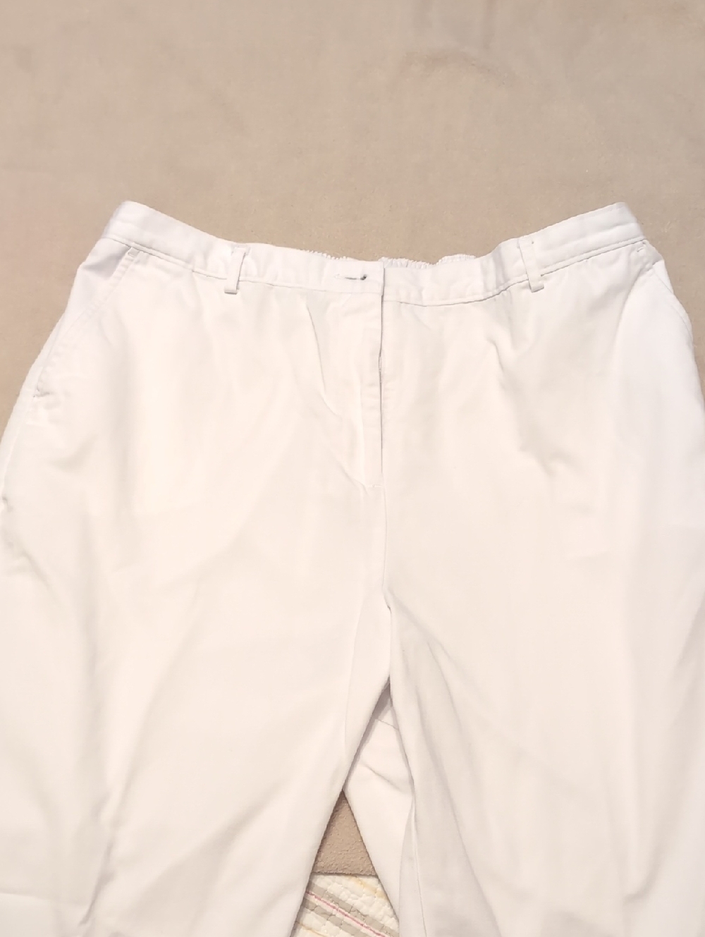 Lands' End White High-Rise Straight Leg Pants